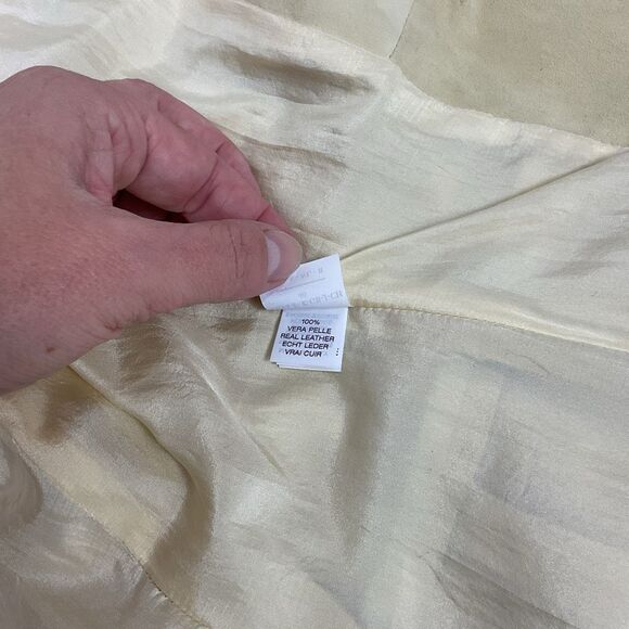 Brunello Cucinelli Vera Pelle Asymmetric Draped Leather Blazer Jacket Italian Si - Picture 14 of 14